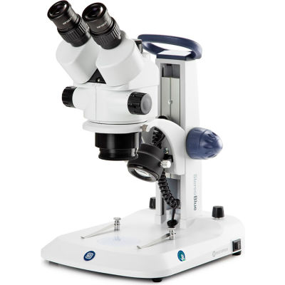 Microscope à zoom trinoculaire Euromex StereoBlue avec support et éclairage LED, 7x à 45x