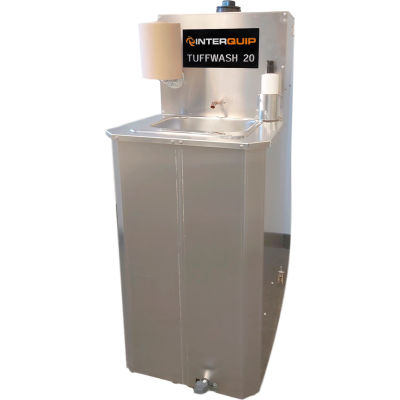Tuff Wash 20 - Station de lavage des mains à l’eau chaude sans contact 5 gal. w / Porte-serviettes et savon - TW20-H