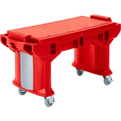 Cambro VBRTHD5158 - Barres alimentaires versa travail Table, plats froids, 60 "x 36", 6 » roulettes, chaud rouge