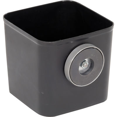 Chariot élévateur Magnetic Storage Bin 6-3/4 » x 6-1/8 " x 5-3/4 « , Plastique, Noir