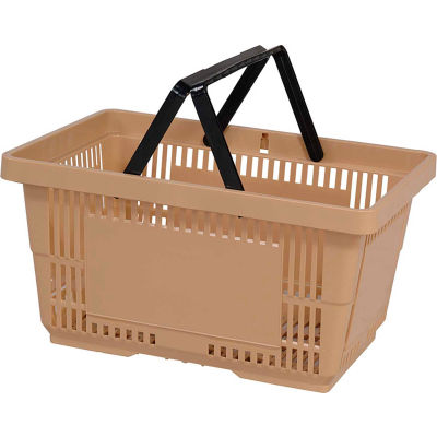 Panier de magasinage en plastique VersaCart®, 28 l, avec poignée en nylon, 206-28 L - Beige - Qté par paquet : 12