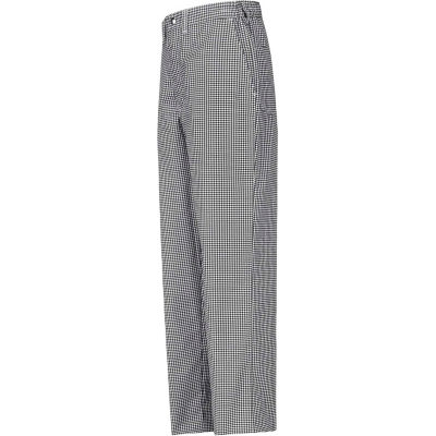 Chef cuisinier Designs pantalon, Unhemmed, noir & blanc Check, Polyester/coton Twill, 36 "x 36"