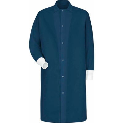 Rouge Kap® pince-Front Boucher Coat W/tricot poignets, sans poche, Spun Polyester, bleu marine, 2XL
