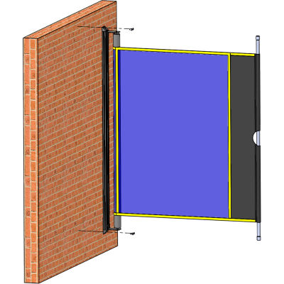 Rasoir Industries RollTect™ écran de soudure rétractable - Teinte de soudure semi-bleue de 5,5' x 20'