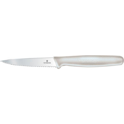 3-1/4", Wavy Edge, Polypropylene Handle, Spear Point White Paring Knife