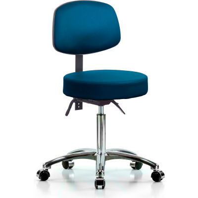 Chaise de luxe antibactérienne ergonomique Blue Ridge™ avec dossier, vinyle, bleu marine
