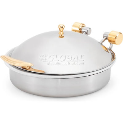 Vollrath® Induction Chafer - Brass Trim - Stainless Steel Food Pan