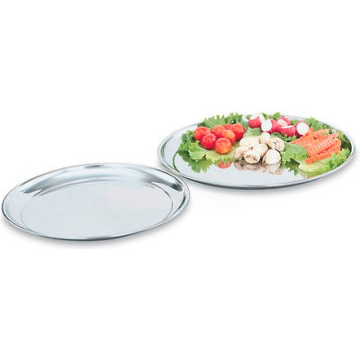 Vollrath® Round Tray, Mirror Finish 18-8 S/S, 13-7/8"D, 47214 - Pkg Qty 12