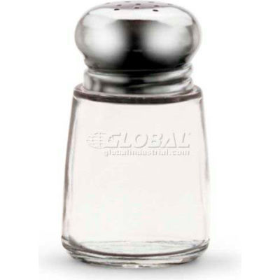 Vollrath® Traex Dripcut Traditional Salt & Pepper Shakers 602-12 Glass Jar Stainless Steel Top - Qté par paquet : 12