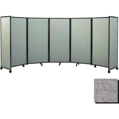 Paravent Mobile portable, 5'x 19'6 "tissu, gris foncé