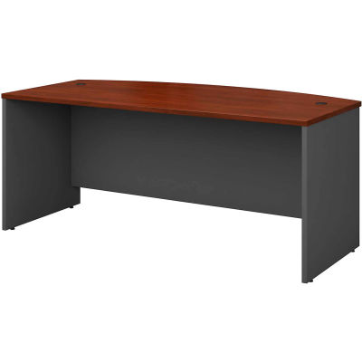 Bush Furniture® Series C Coque de bureau en bois avec façade avant, 71 « L x 36-1/8 » D, gris / Hansen Cerisier