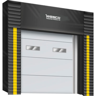 Wesco® Dock Door Seal 276060 Heavy Duty 40 oz w/ Wear Pleats 8'W x 10'H 10 » Projection - Noir