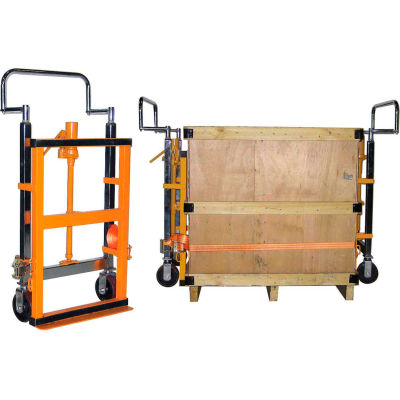 Global Industrial (2) Hand Operated Hydraulic Furniture Moving Dollies, 3950 Lb. Capacity