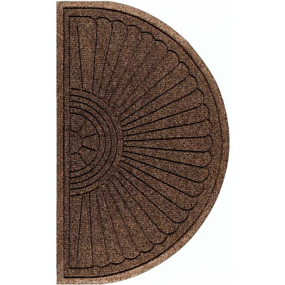 WaterHog Eco Grand Elite 3/8" Thick Half Oval Entrance Mat, Chestnut Brown 4' x 2'3"
