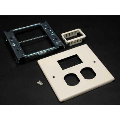 Wiremold G4047bm Two-Gang Overlapping Cover Duplex, 2a Mini Adapter, 5-1/8"L