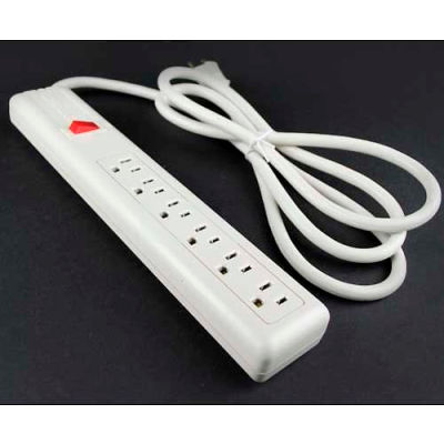 Wiremold Power Strip W/Lighted Switch, 6 Points de vente, 15A, 6' Cord