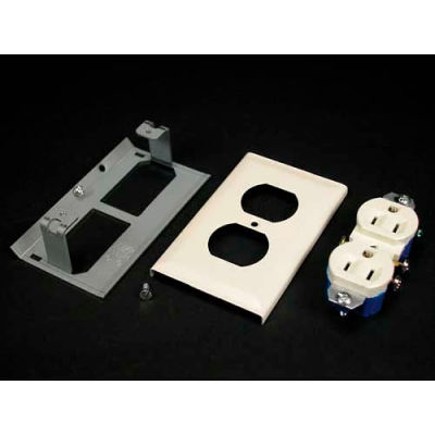 Wiremold V3043ge Duplex Grounding Receptacle & Cover 15a, 125v (3-Wire), Ivory, 4-1/2"L