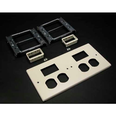 Wiremold V4047-2bbss Four-Gng Overlapping Cover, 2 Dplx, 2 Series Ii Mini Adptrs, 9-1/2"L