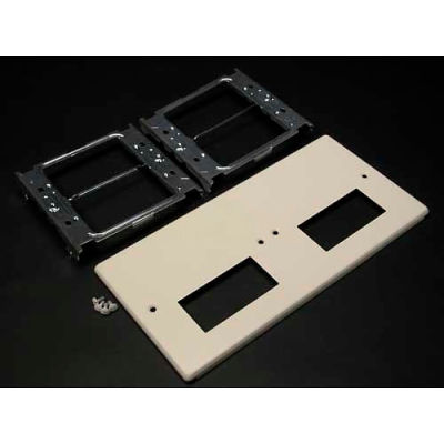 Wiremold V4047-2rrxx Four-Gang Overlapping Cover, Two Rectangular Openings, Ivory, 9-1/2"L