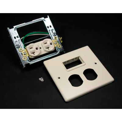 Wiremold V4047ws 2-Gng Overlapping Cover, 1 Dplx Installed & Series Ii Mini Adptr, 5-1/8"L