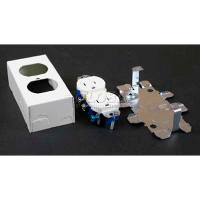 Wiremold V57243g Grounding Receptacle & Box 15a, 125v, Ivory, 4-1/8"L