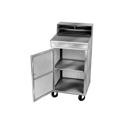 Winholt Mobile Cabinet Shop Desk OTE-2224-GY See-Through Mesh & Riser 22W" x 22"D x 49-1/2"H - Gray
