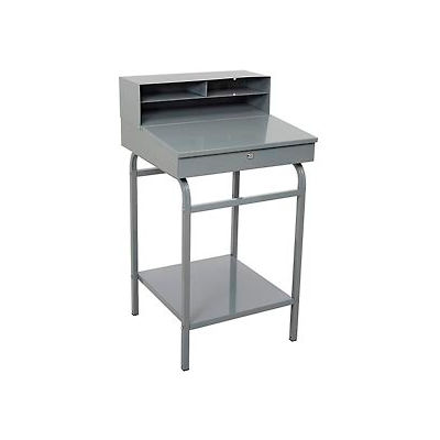 Winholt Shop Desk, Pigeonhole Riser, 24"W x 22"D, Gris