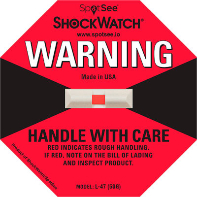 SpotSee™ ShockWatch™ Indicateurs d’impact, gamme 50G, rouge, 50 / Box - Qté par paquet : 2