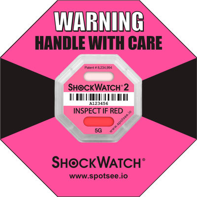 SpotSee™ ShockWatch® indicateurs d’impact RFID, gamme 5G, rose, 100/box