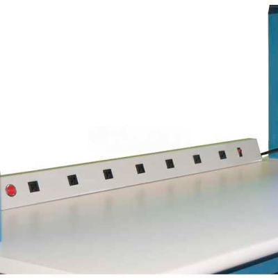 WSI Steel Electric Channel Power Strip W / 6 prises, 48 « L x 30 « D, Gris