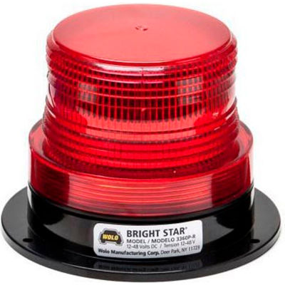 Wolo® Strobe Avertissement Light Permanent Mount 12-110 Volt Red Lens - 3360P-R