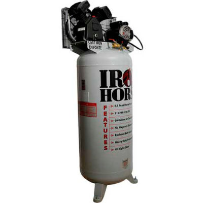 Iron Horse IHD6160V1, 3HP, mono-étagés Comp, 60 Gal, Vertical, 150 lb/po2, 11,2 CFM 1 Phase 208-230V