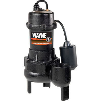 Wayne, RPP50 1/2 chevaux en fonte eaux usées pompe avec interrupteur à flotteur d’attache