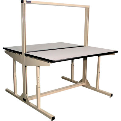 Pro-Line 60"W x 30"D FL6030ESDD Flex-Line Dual Sided Workbench - Haut stratifié ESD