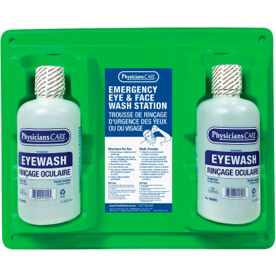 Station de lavage oculaire à double bouteille PhysiciansCare®, 1 L