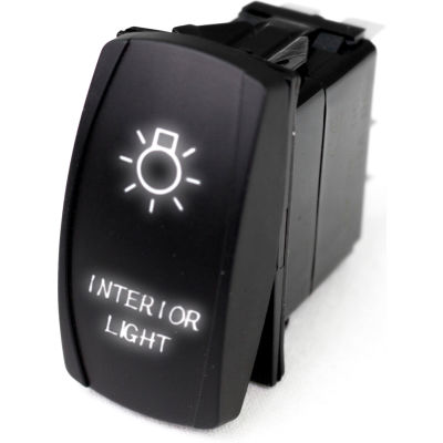 Race Sport LED Rocker Switch avec éclat LED blanc, lumières intérieures