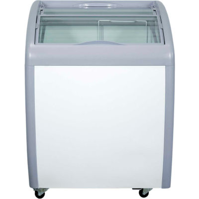 Ancaster Food Equipment 160 L Defrost commercial congélateur commercial avec plateau coulissant incurvé en verre, blanc