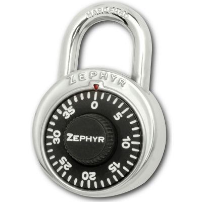 Zephyr 1902 combinaison cadenas 13/16" Manille No contrôler l’accès aux clés - Cadran noir - Qté par paquet : 10