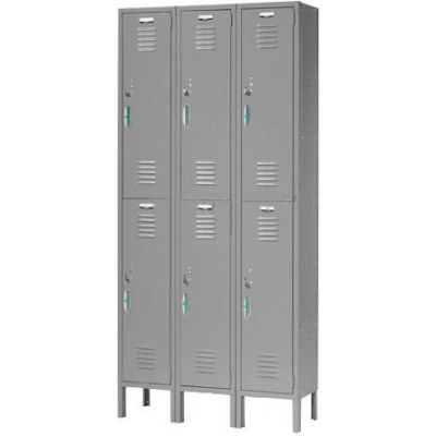 Global Industrial™ Capital® 2-Tier 6 Door Locker, 12"Wx15"Dx36"H, Gray, Assembled