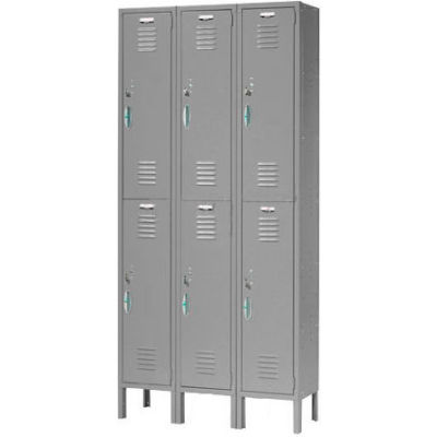 Global Industrial Capital® 2-Tier 6 Door Locker, 12"Wx15"Dx36"H, Gray, Assembled