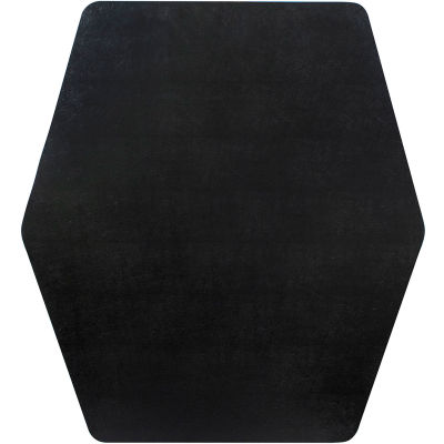 Game Zone Chair Mat for Hard Floor - Medium Pile Carpet - 42"L x 46"W - Straight Edge - Noir