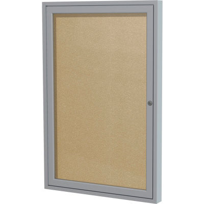 Ghent Bulletin Board - 1 Door - Caramel Vinyl w/Silver Frame - 24" x 18"