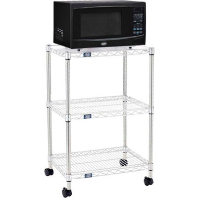 Nexel® Poly-Z-Brite® kit de chariot de station micro-ondes à 3 niveaux, 24"L x 18"W x 36"H