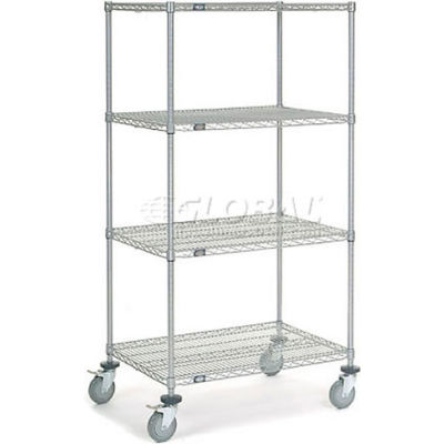 Nexel® Chrome Wire Shelf Truck, 1200 lb. Capacity, 36"L x 24"W x 69"H