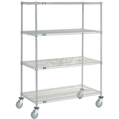 Nexel® Chrome Wire Shelf Truck, 1200 lb. Capacity, 48"L x 24"W x 69"H