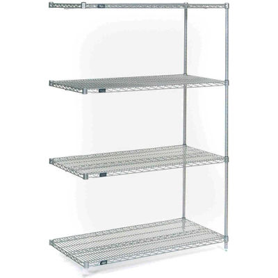 Nexel® Poly-Z-Brite® Wire Shelving Add-On 48"W x 24"D x 74"H