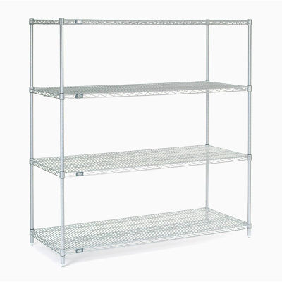 Nexel® Poly-Z-Brite®, 4 Tier, Wire Shelving Starter Unit, 42"W x 21"D x 63"H