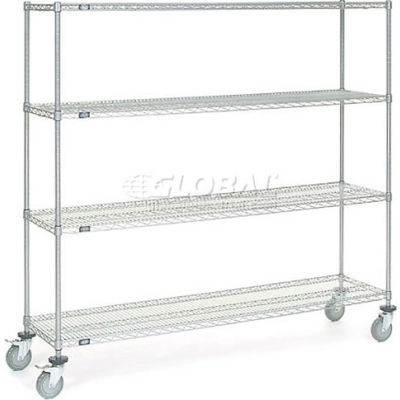 Nexel® Chrome Wire Shelf Truck, 1200 lb. Capacity, 72"L x 18"W x 69"H