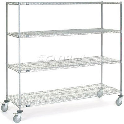 Nexel® Chrome Wire Shelf Truck, 1200 lb. Capacity, 72"L x 24"W x 69"H