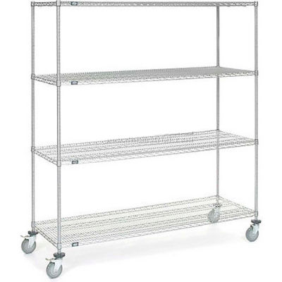 Nexel® Chrome Wire Shelf Truck, 1200 lb. Capacity, 72"L x 24"W x 80"H